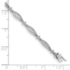 14k White Gold Complete 1/20 carat Diamond Rope-Textured Oval Link 7 inch Bracelet