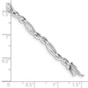 14k White Gold Complete 0.03 carat Diamond Infinity and Oval Link 7 inch Bracelet