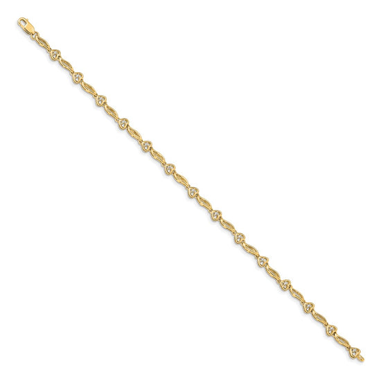 Gold Diamond Hearts Tennis Bracelets