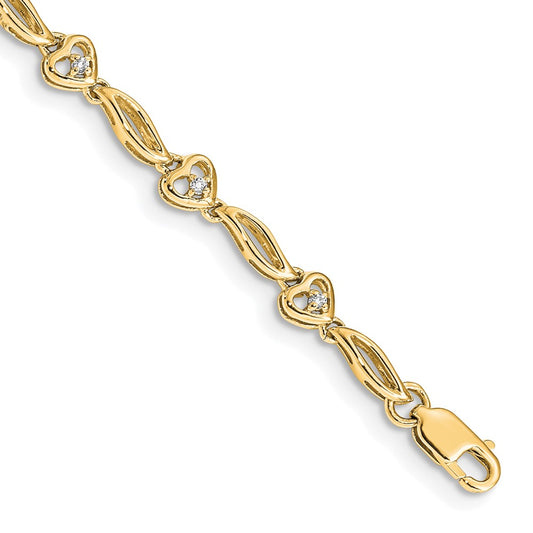Gold Diamond Hearts Tennis Bracelets
