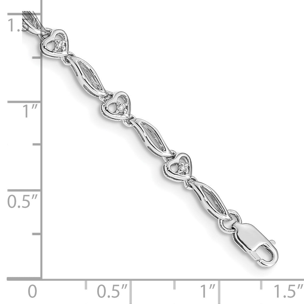 Gold Diamond Hearts Tennis Bracelets