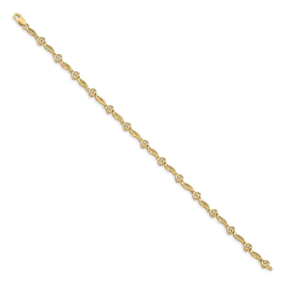 Gold Diamond Hearts Tennis Bracelets
