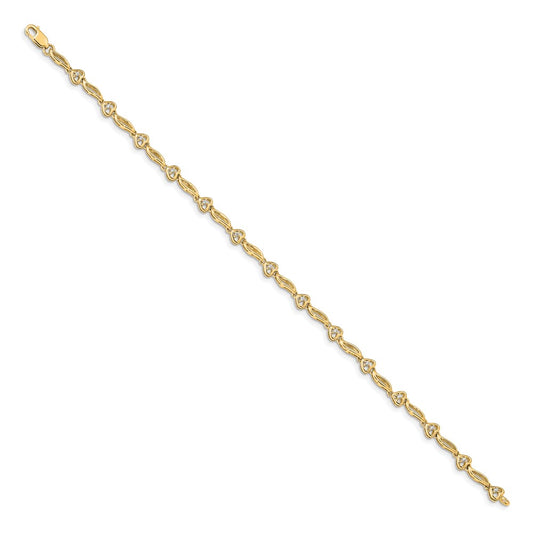 Gold Diamond Hearts Tennis Bracelets