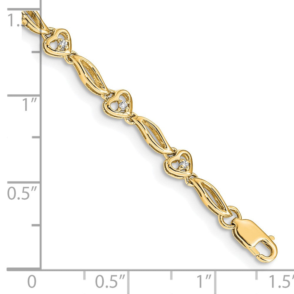 Gold Diamond Hearts Tennis Bracelets