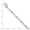 14k White Gold Complete 1/8 carat Diamond Fancy Link 7.5 inch Bracelet