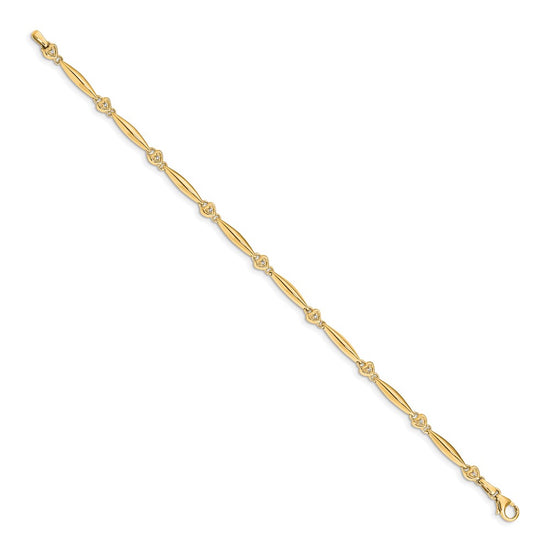Gold Diamond Heart Bracelets