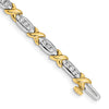 Gold Two-tone Fancy Diamond Tennis Bracelet