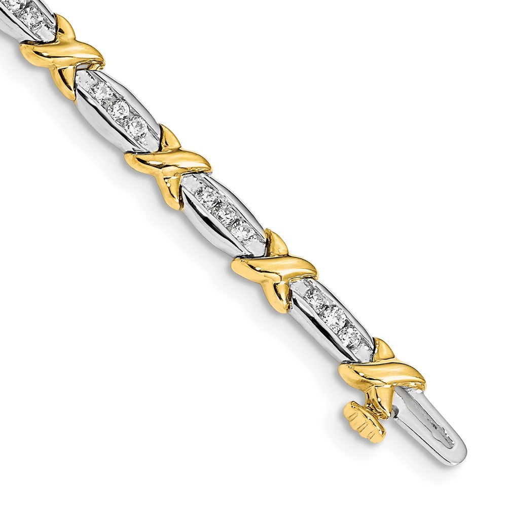 Gold Two-tone Fancy Diamond Tennis Bracelet