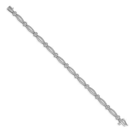 Diamond Flower Link Bracelets