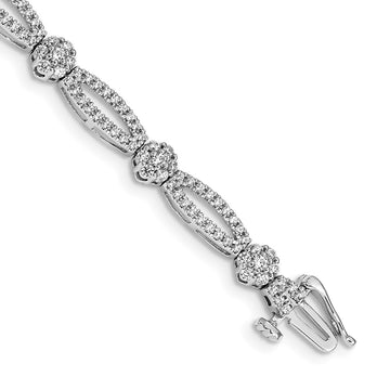 Diamond Flower Link Bracelets
