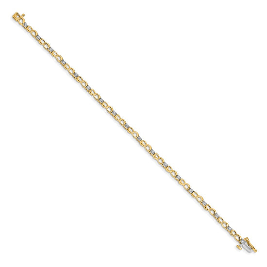 10k Diamond Figure 8 Link Bracelet