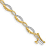 14k Complete 1/4 carat Diamond Fancy Link 7 inch Bracelet