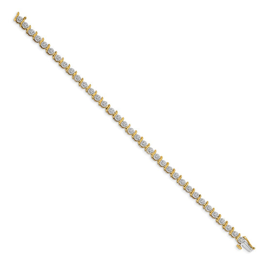 14k Complete 3/8 carat Diamond S-link 7 inch Tennis Bracelet