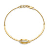 14k Polished Moon and Star Complete 1/8 carat Diamond Half-Bangle 7 inch Bracelet with 0.5 inch Extender
