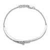 14k White Gold Fancy Florina Complete 1/2 carat Diamond Half-Bangle 7 inch Bracelet with 0.5 inch Extender