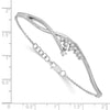 14k White Gold Fancy Florina Complete 1/2 carat Diamond Half-Bangle 7 inch Bracelet with 0.5 inch Extender