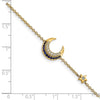 14k Complete Diamond and Sapphire Moon and Star 7in Bracelet