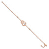 14k Rose Gold Complete 1/3 carat Diamond Double Circle with Star Dangle 7 inch Bracelet
