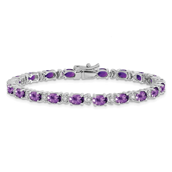 Gold Diamond & Oval Gemstone Bracelets