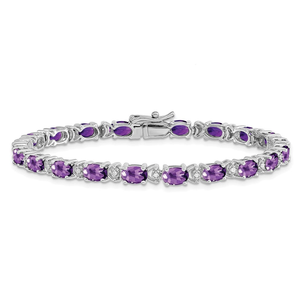 Gold Diamond & Oval Gemstone Bracelets