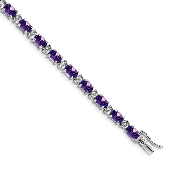 Gold Diamond & Oval Gemstone Bracelets