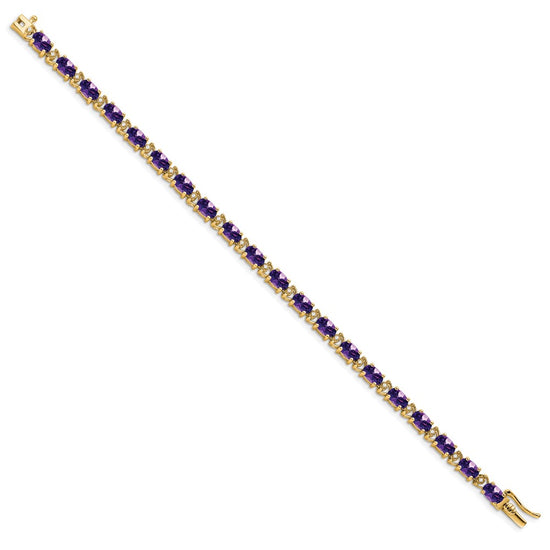 Gold Diamond & Oval Gemstone Bracelets