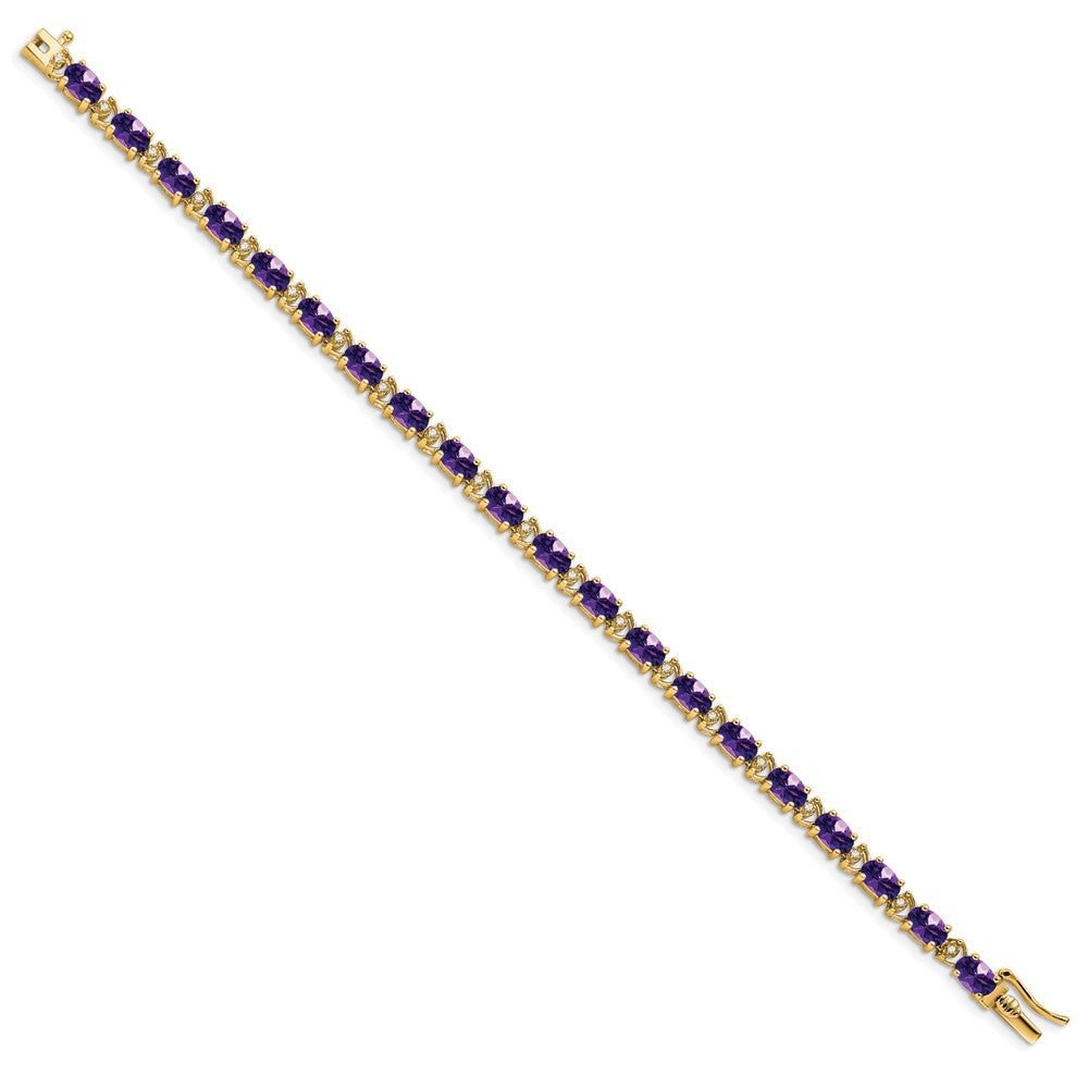 Gold Diamond & Oval Gemstone Bracelets