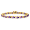 Gold Diamond & Oval Gemstone Bracelets