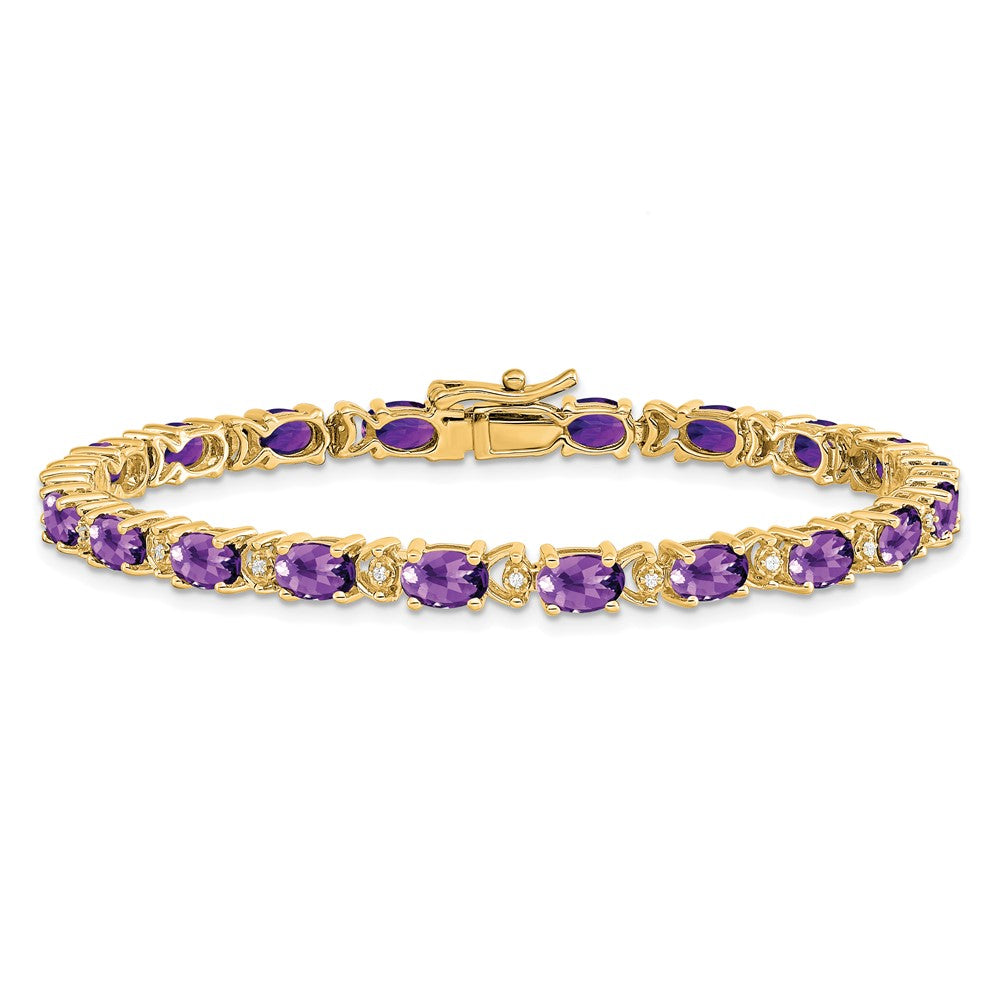 Gold Diamond & Oval Gemstone Bracelets