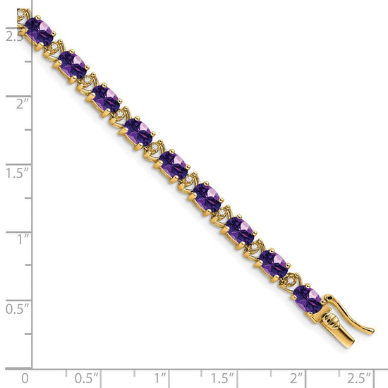 Gold Diamond & Oval Gemstone Bracelets