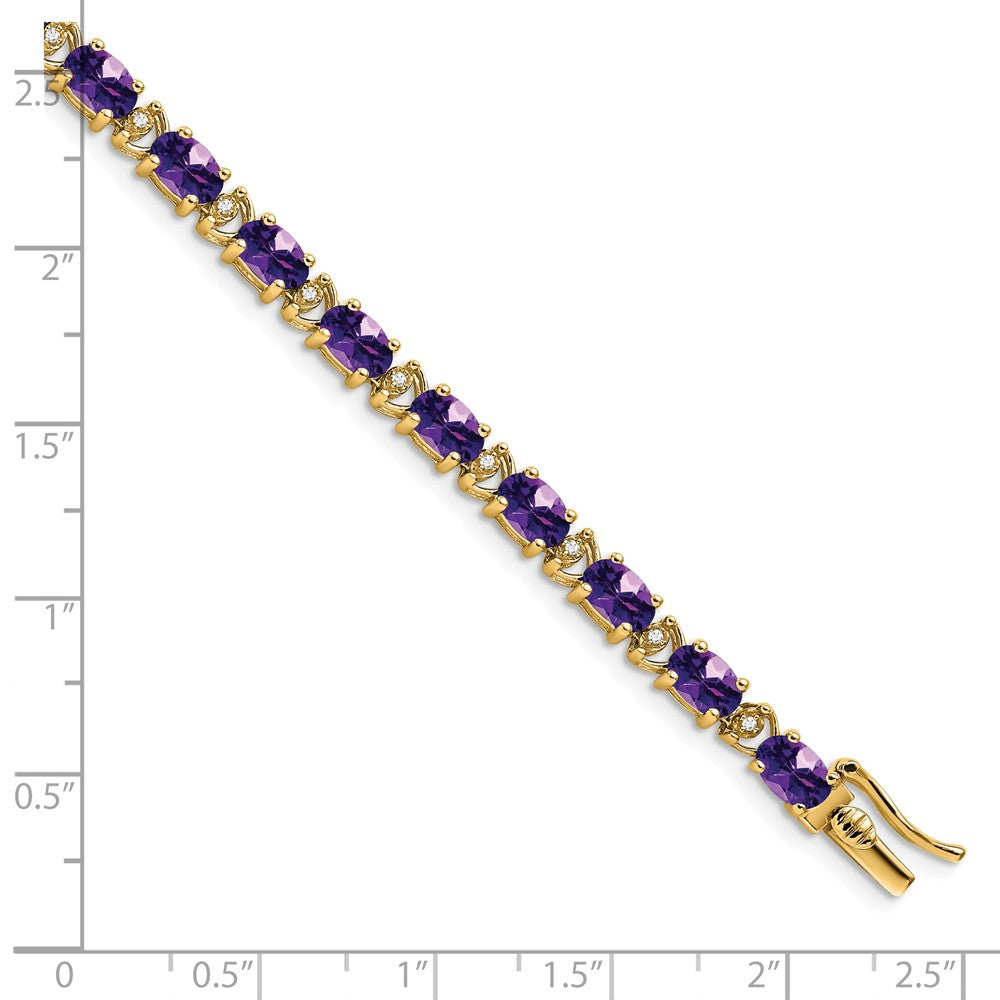 Gold Diamond & Oval Gemstone Bracelets