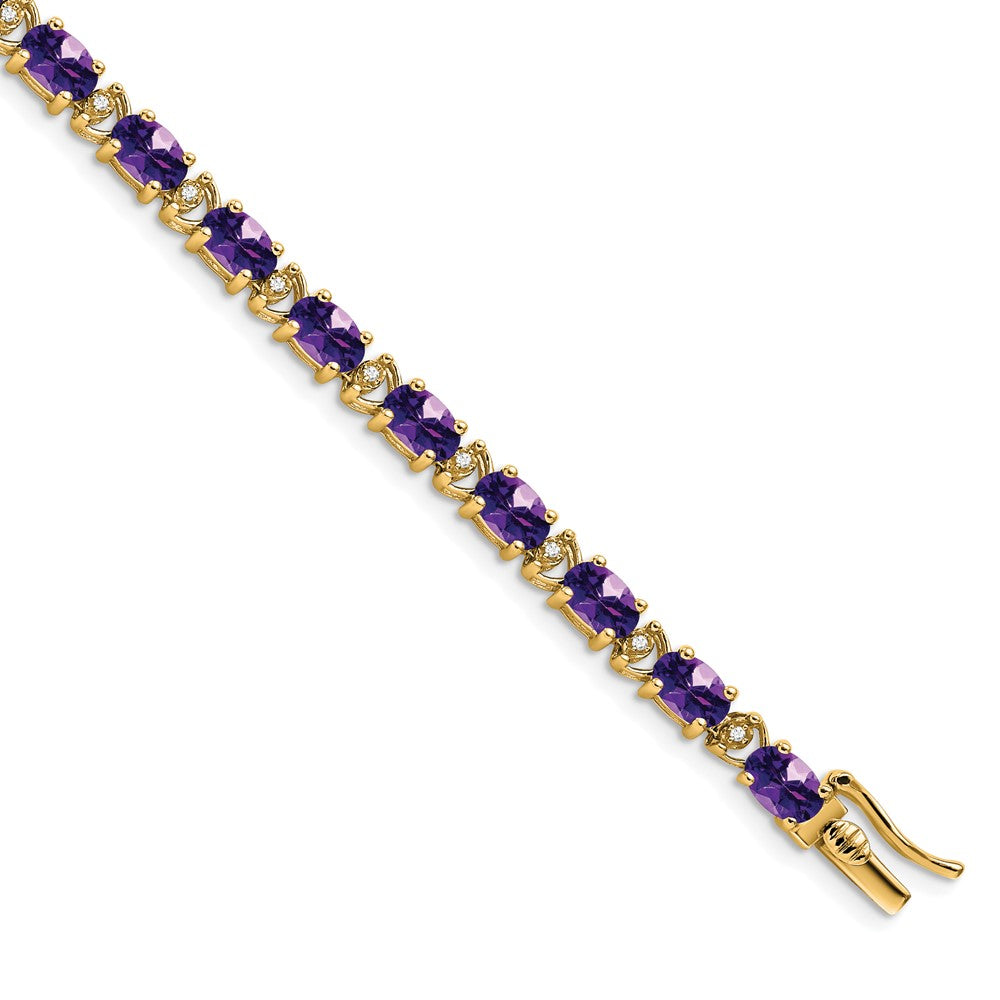 Gold Diamond & Oval Gemstone Bracelets