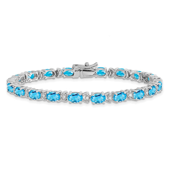 Gold Diamond & Oval Gemstone Bracelets
