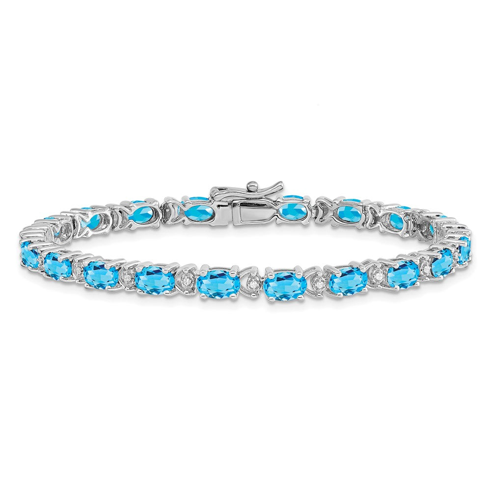 Gold Diamond & Oval Gemstone Bracelets