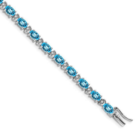 Gold Diamond & Oval Gemstone Bracelets
