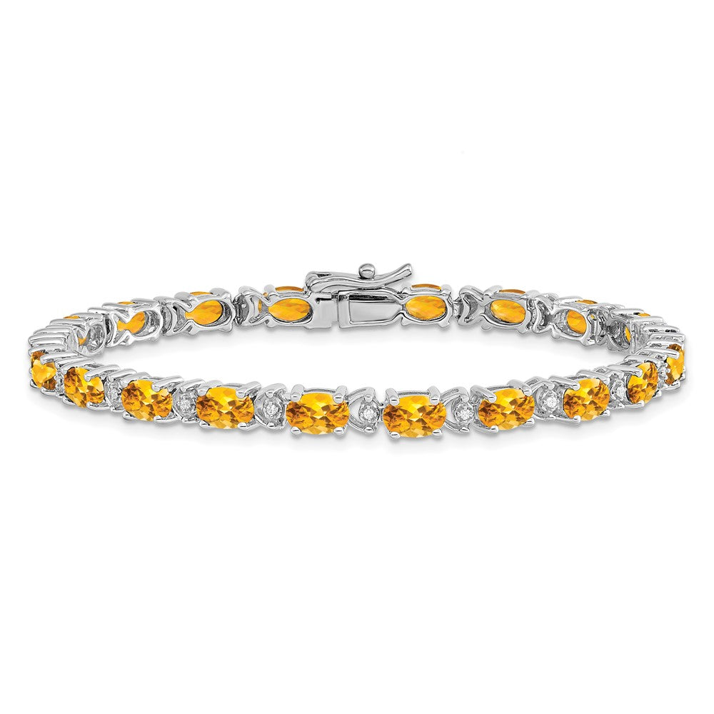 Gold Diamond & Oval Gemstone Bracelets