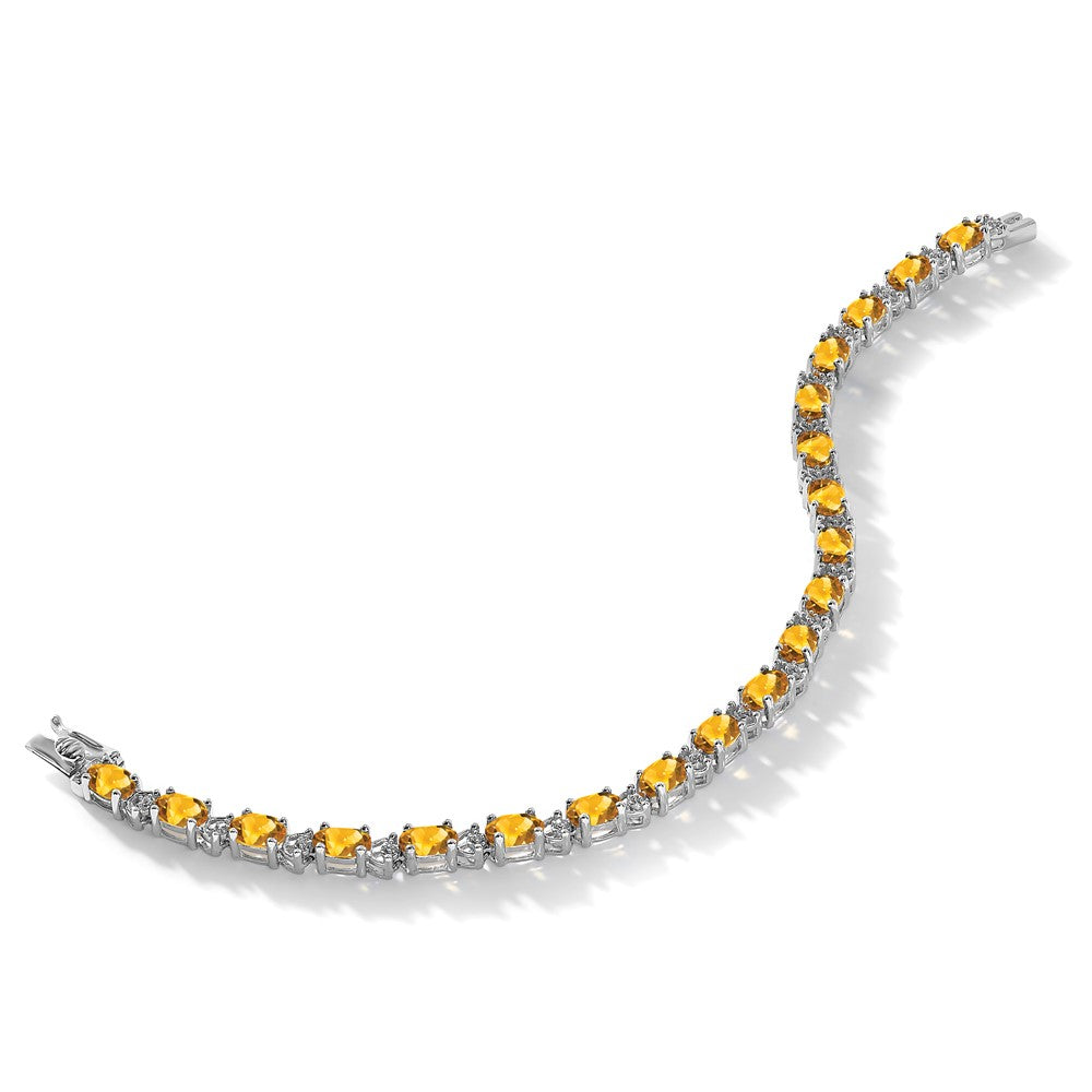 Gold Diamond & Oval Gemstone Bracelets