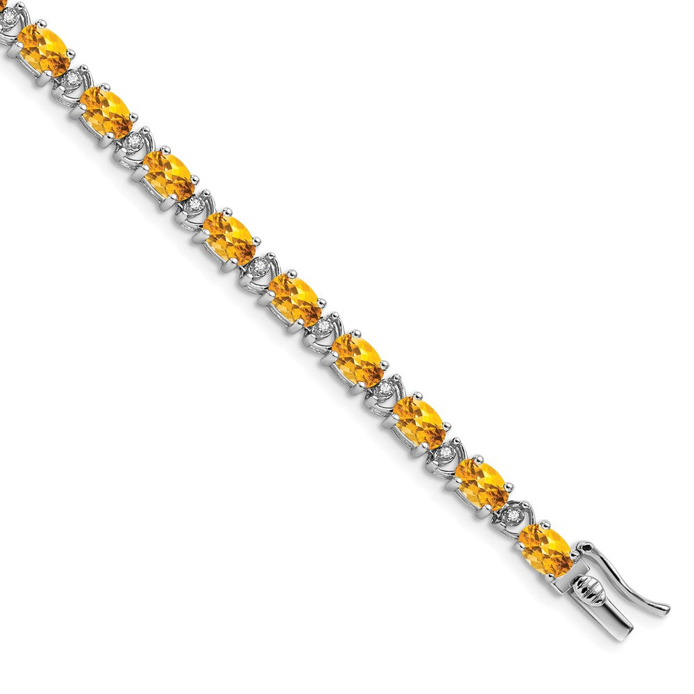 Gold Diamond & Oval Gemstone Bracelets