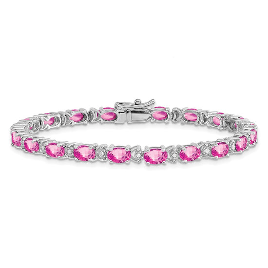 Gold Diamond & Oval Gemstone Bracelets