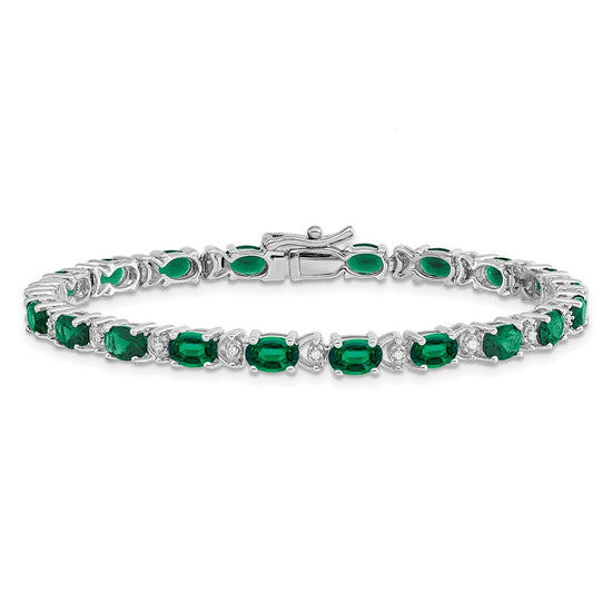 Gold Diamond & Oval Gemstone Bracelets