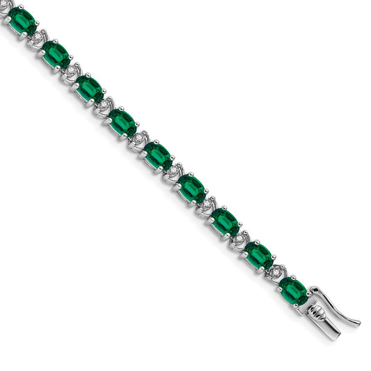 Gold Diamond & Oval Gemstone Bracelets
