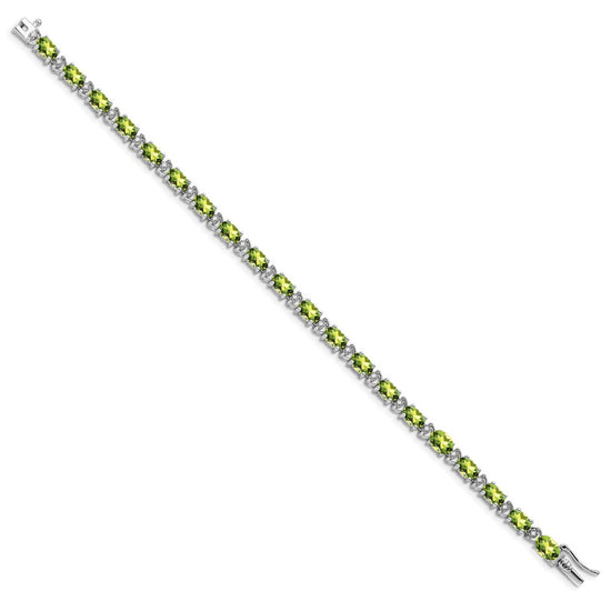 Gold Diamond & Oval Gemstone Bracelets