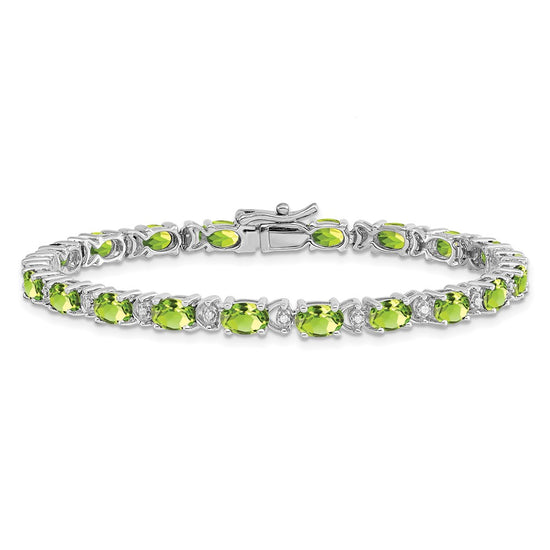 Gold Diamond & Oval Gemstone Bracelets