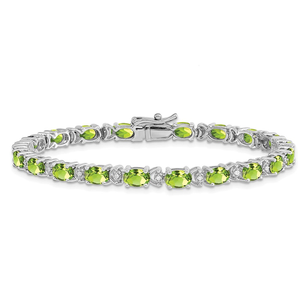 Gold Diamond & Oval Gemstone Bracelets