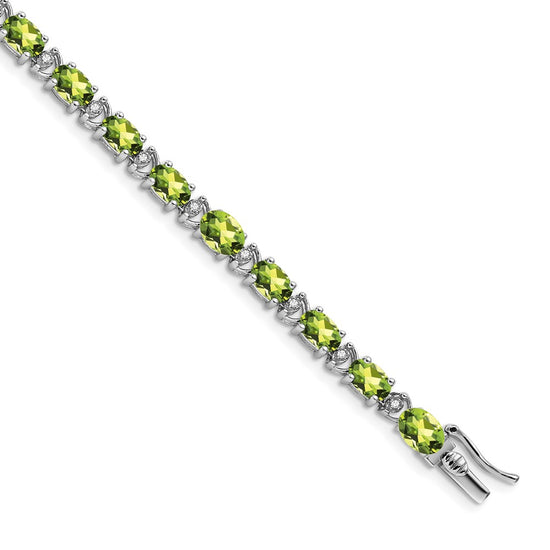 Gold Diamond & Oval Gemstone Bracelets