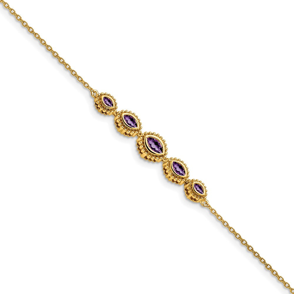 Gold Marquise Gemstone Bracelets