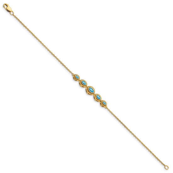 Gold Marquise Gemstone Bracelets