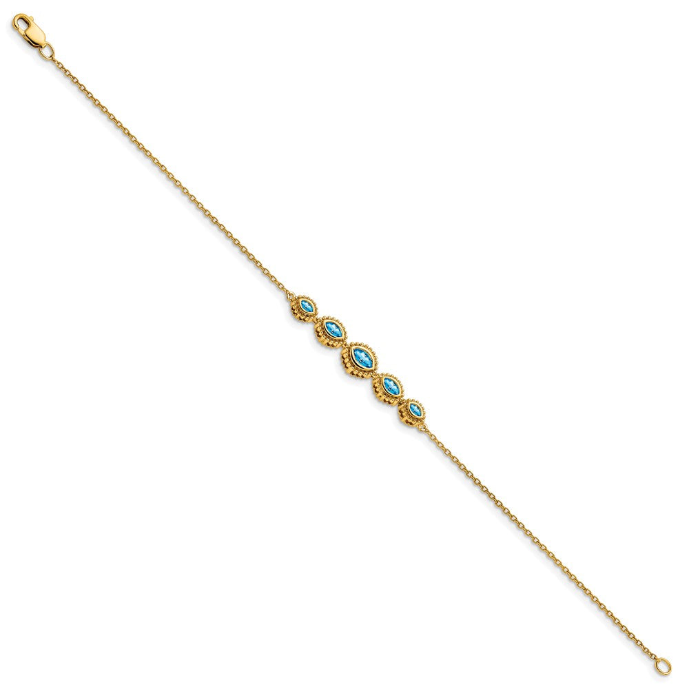 Gold Marquise Gemstone Bracelets