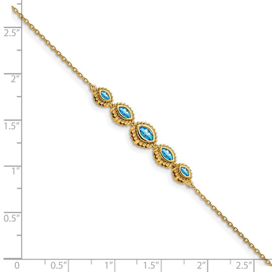 Gold Marquise Gemstone Bracelets