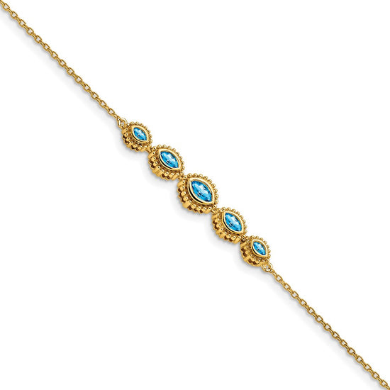 Gold Marquise Gemstone Bracelets